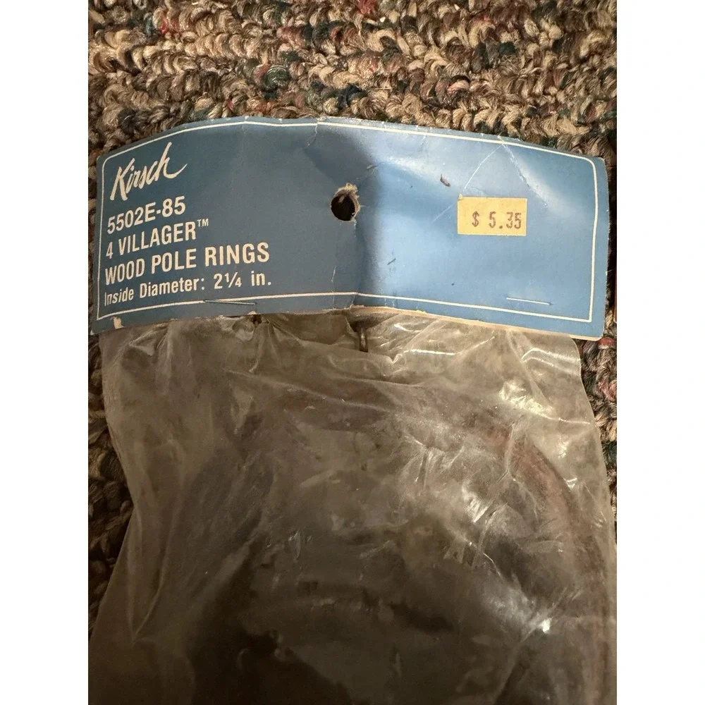 5 New Kirsch 5502E-85 4in Villager Wood Pole Rings 2.25in Inside Diameter